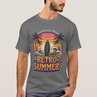 Personlig Retro Sommar Surf T-Shirt | Anpassad 
