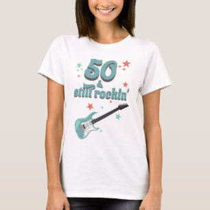 Personlig Retro Sten 50 Rockin' Birthday T Shirt