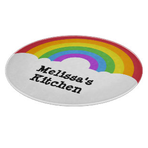 Personlig Retro Stil Rund regnbåge och moln