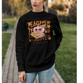 Personlig Retro Teacher Halloween-Pumpkin T Shirt
