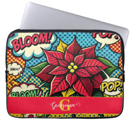 Personlig Retro Tecknad Bok Pop Art Poinsettia Laptop Fodral