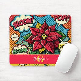 Personlig Retro Tecknad Bok Pop Art Poinsettia Musmatta