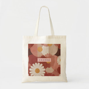 Personlig Retro Terrakotta Tusenskönas Blommotiv Tygkasse