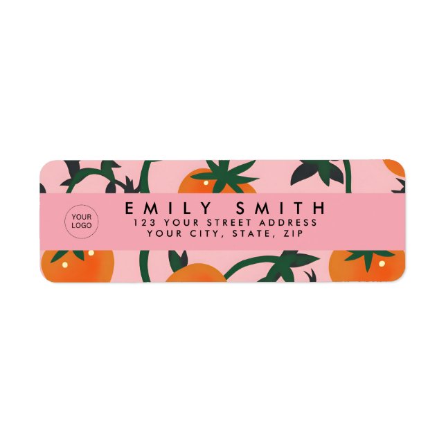 Personlig Retro Tomato Vine Mönster Returadress Etikett (Framsidan)