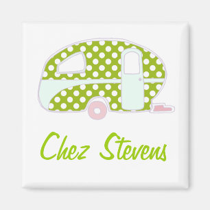 Personlig Retro Vintage Caravan Design Magnets Magnet