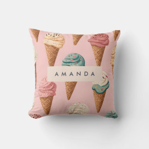 Personlig Retro Vintage Ice Cream Cone Mönster Kudde