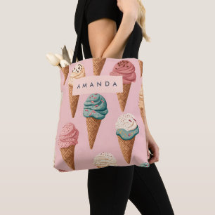 Personlig Retro Vintage Ice Cream Cone Mönster Tygkasse