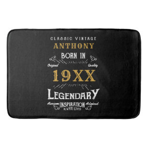 Personlig Retro Vintage på födelsedagen Monogram Badrumsmatta