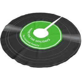 Personlig Retro Vinyl Record Bright-Grönt Julgransmatta Borstad Polyester