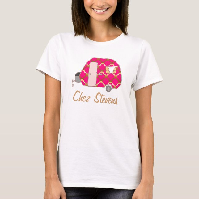 Personlig Retrodesign Husvagn Ägarens T-shirt (Framsida)