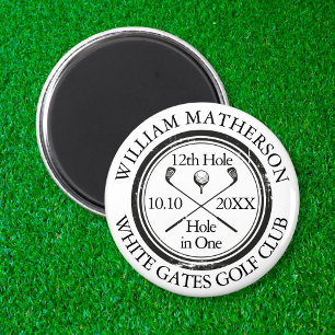 Personlig retrostämpel för golfhål i ett magnet