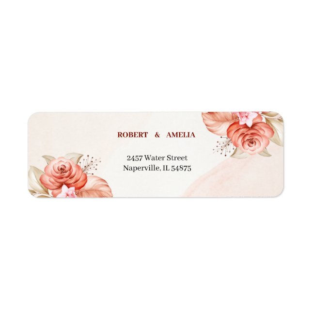 Personlig Returadress Elegant Blommigt Ram Returadress Etikett (Framsidan)