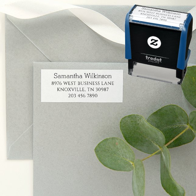 Personlig returadress Enkel Klassisk Självfärgande Stämpel (Self Inking Personal Return Address Rubber Stamp)