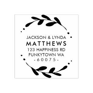 PERSONLIG RETURADRESS foliage ram enkel Stämpel