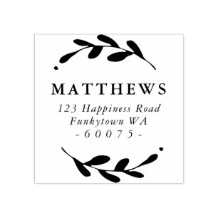 PERSONLIG RETURADRESS foliage ram enkel Stämpel