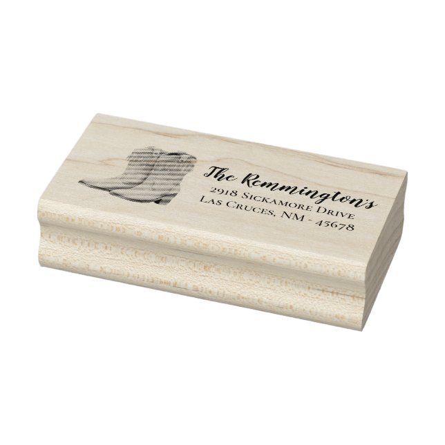 Personlig Returadress Frimärke Blue Wood Barn D Stämpel (Stämpel)