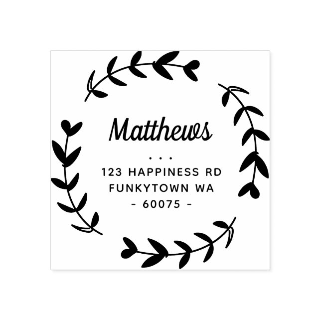 PERSONLIG RETURADRESS hand plockade blad Stämpel (Tryck)