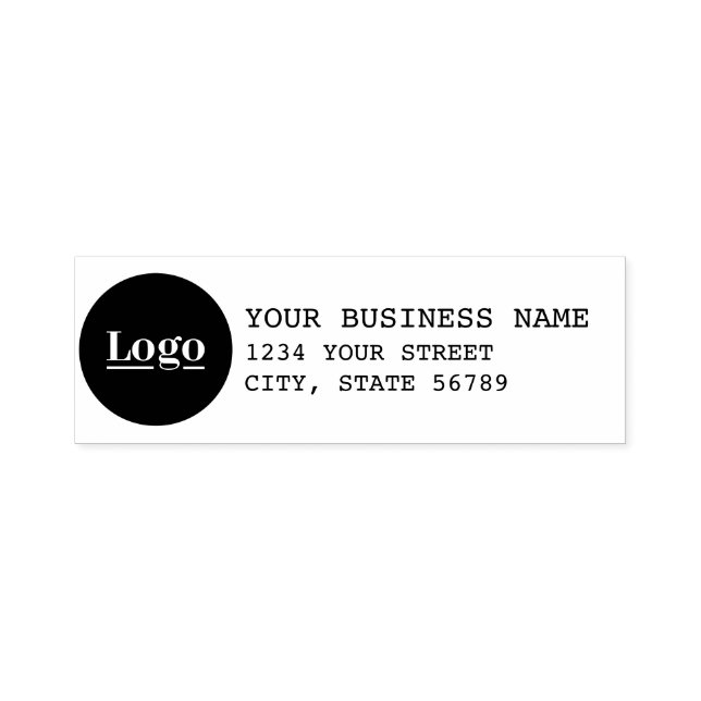 Personlig returadress med logotyp självfärgande stämpel (Design)