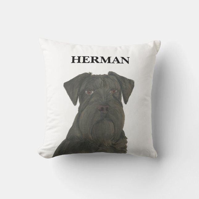 Personlig Reversible Black Schnauzer Kudde (Framsida)