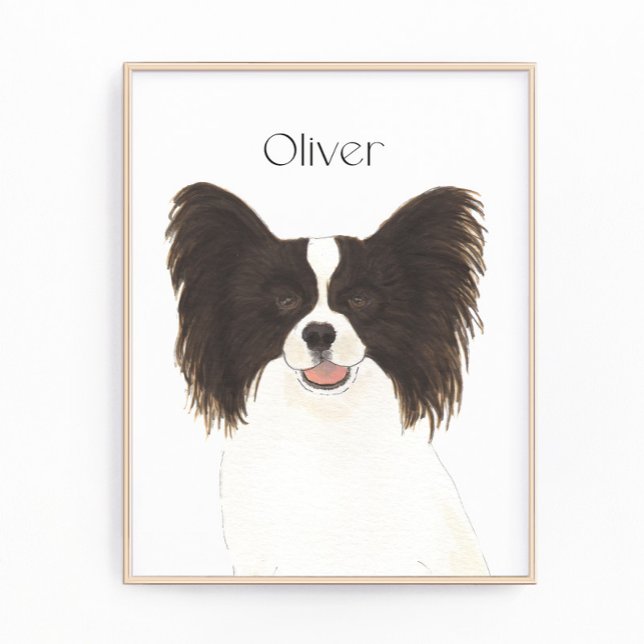 Personlig Reversible Black & White Papillon Hund Fototryck (Skapare uppladdad)