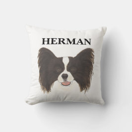 Personlig Reversible Black & White Papillon Hund Kudde