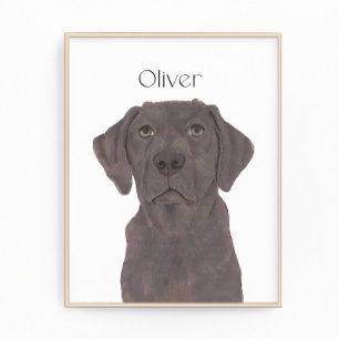 Personlig Reversible Chocolate Labrador Art Fototryck