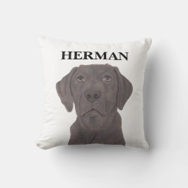 Personlig Reversible Chocolate Labrador Kudde