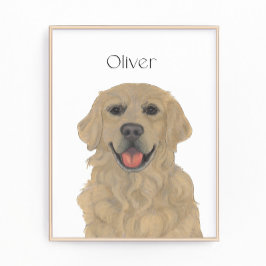 Personlig Reversible Golden Retriever Hund Art Fototryck