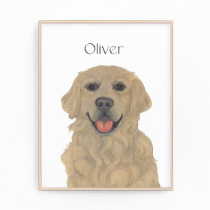 Personlig Reversible Golden Retriever Hund Art Fototryck