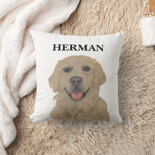 Personlig Reversible Golden Retriever Hund Kudde (Filt)