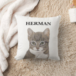 Personlig Reversible Grått Tabby katt Kudde