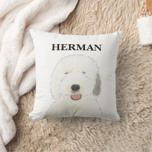 Personlig Reversible Old English Sheepdog Kudde