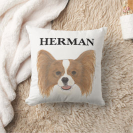Personlig Reversible Red & White Papillon Hund Kudde