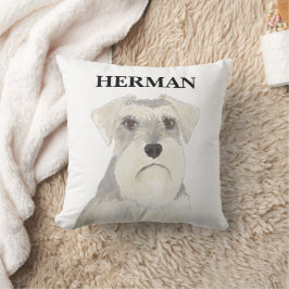Personlig Reversible White & Grått Schnauzer Kudde