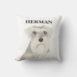 Personlig Reversible White & Grått Schnauzer Kudde