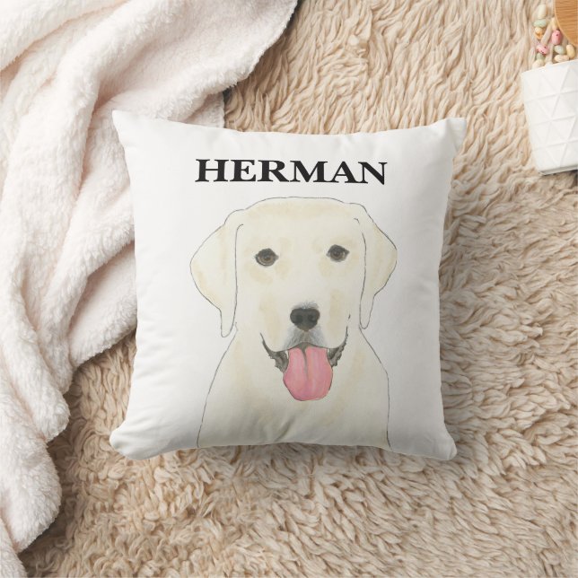 Personlig Reversible White Labrador Kudde (Filt)