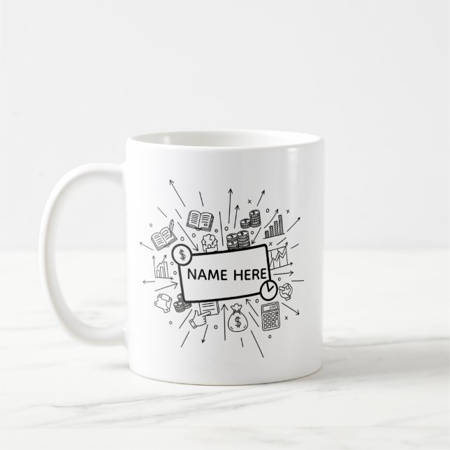 Personlig revisor namn minimalistisk finans kaffemugg (Vänster)