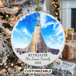 Personlig Reykjavík Ornament, Island Ornament