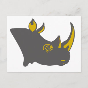 Personlig Rhino Graphic Illustration Vykort