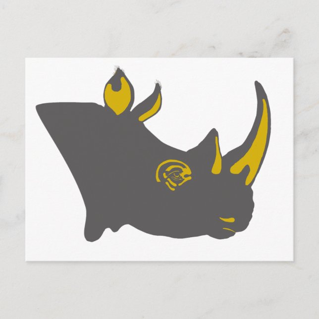 Personlig Rhino Graphic Illustration Vykort (Framsida)