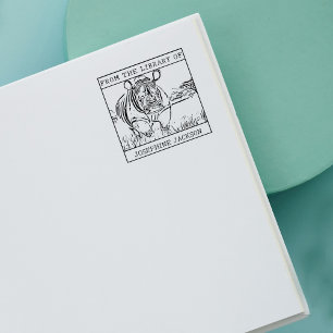 Personlig Rhinoceros Bookplate Stämpel