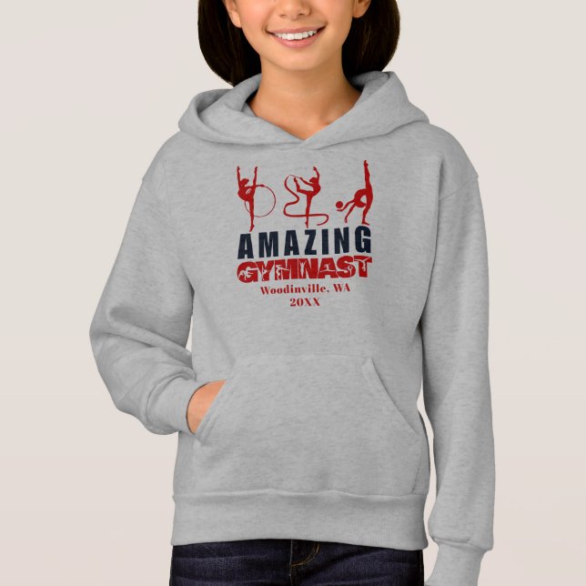 Personlig Rhythmic Gymnastic Location Date Namn T Shirt (Framsida)