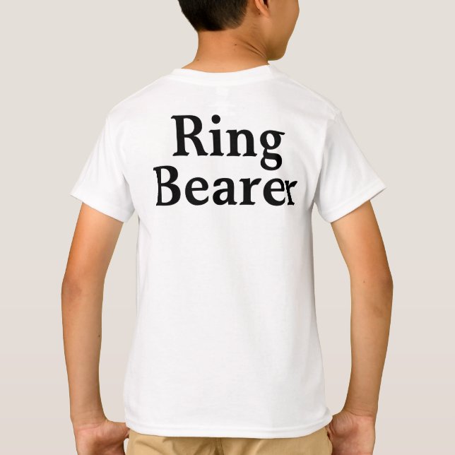 Personlig Ring Bearer Gift-eget namn T-Shirt (Baksida)