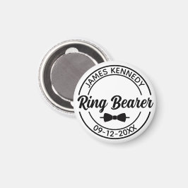 Personlig Ring Bearer med datum Namn & Bröllop Magnet
