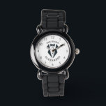 Personlig Ring Bearer Tuxedo Black White Armbandsur<br><div class="desc">En armbandsur för personlig för ring i din bröllopsfest,  med en svart illustration av en tuxedo som är framtagen av ord "ring bearer" och barnets första namn i böjd svart text.</div>
