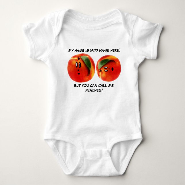 Personlig Ring mig Peacher Baby T-shirt (Framsida)