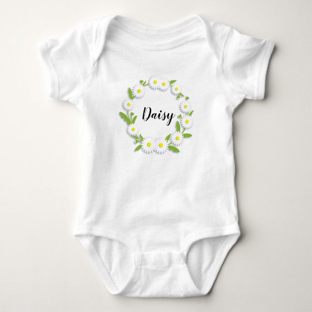 Personlig Ring vid Daisyn Baby Bodykostym T Shirt (Framsida)