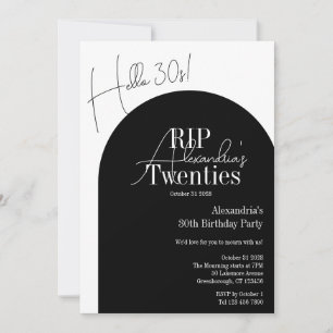 Personlig RIP 20:s Hej 30:e 30års födelsedag party Inbjudningar