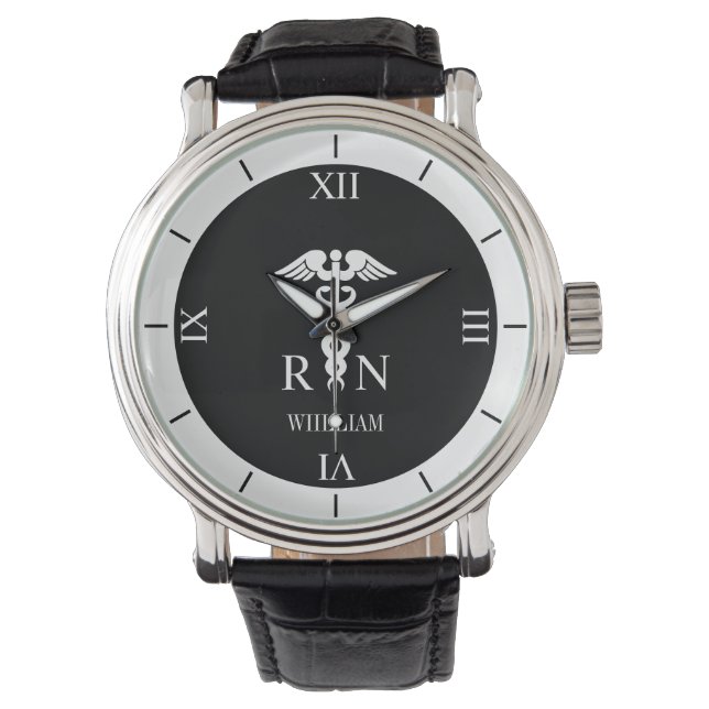 Personlig RN Medical Symbol Nurse Roman Dial Armbandsur (Framsida)