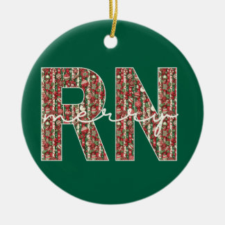 Personlig RN Merry Nurse jul Cute Julgransprydnad Keramik